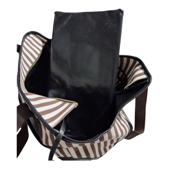 Henri Bendel NY Striped Canvas Pet Dog Cat Carrier Preppy Tote Shoulder Bag 14" - Picture 14 of 16